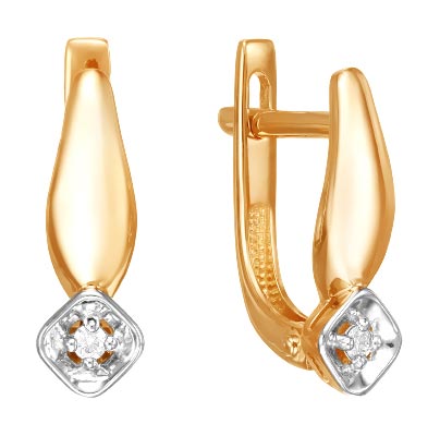 

Серьги из красного золота с бриллиантом Ювелирные традиции S112-5012, S112-5012
