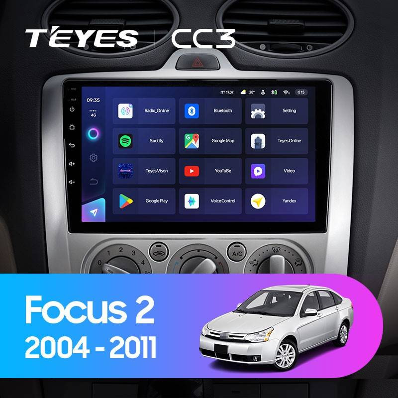 Штатная магнитола Teyes CC3 4/32 Ford Focus 2 Mk 2 (2005-2010) F1