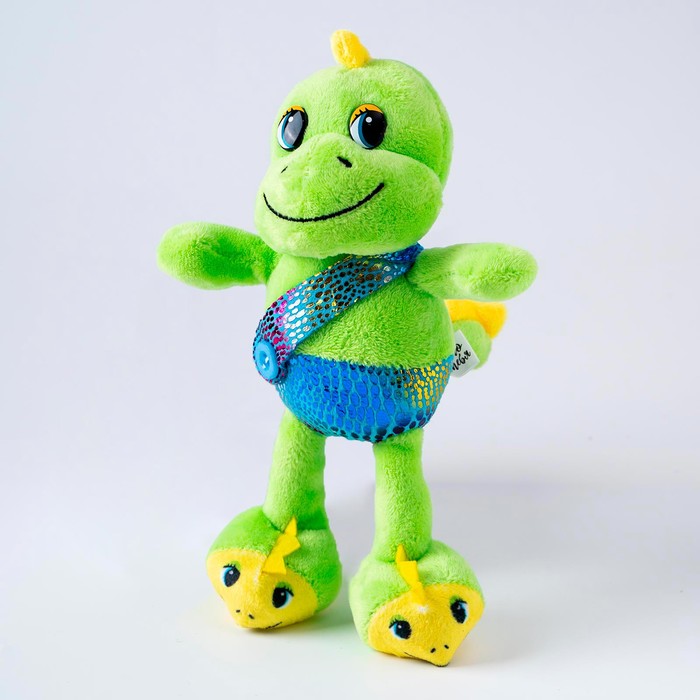 Мягкая игрушка Дракоша в тапочках зеленый 22 см