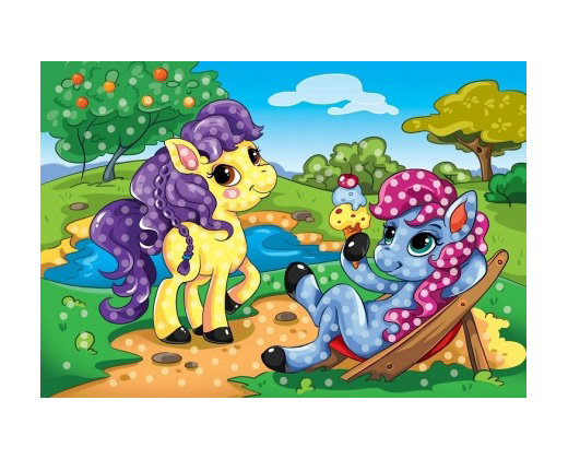 

Мозаика из помпонов Пони на солнышке , А4