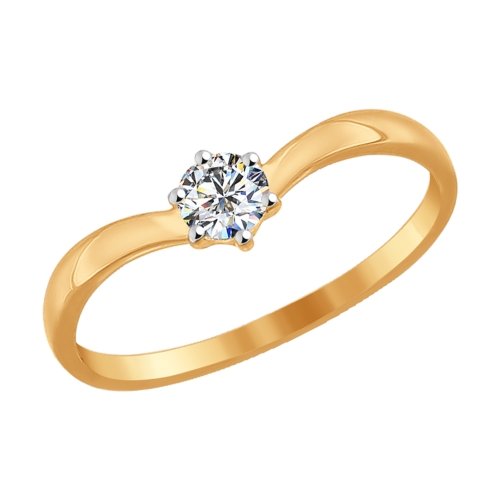 

Кольцо из желтого золота с фианитом р. 16.5 Яхонт Ювелирный 128687, 128687