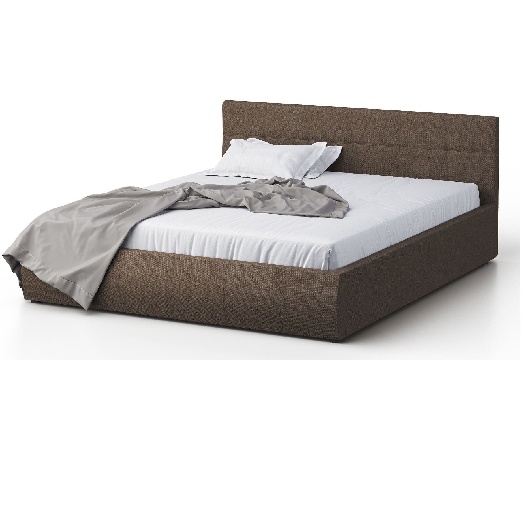 Двуспальная кровать Венера-1 160х200, GALAXY, коричневый рогожка
