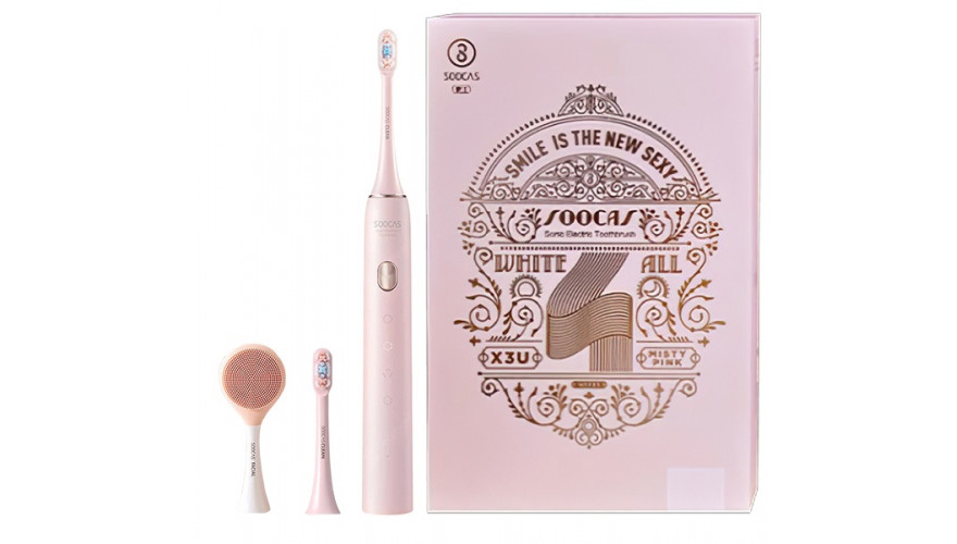 фото Зубная щетка электрическая soocas x3u sonic electric toothbrush pink set