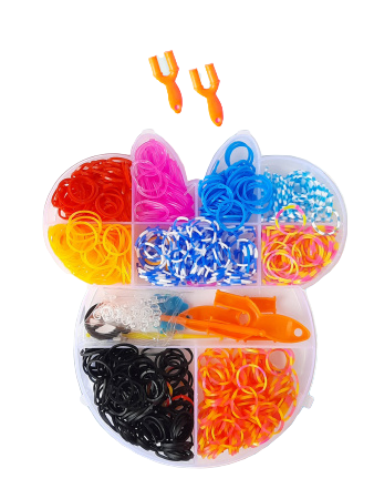 фото Набор резинок для плетения браслетов color kit микки маус 600 шт + 4 вида деталей rz15