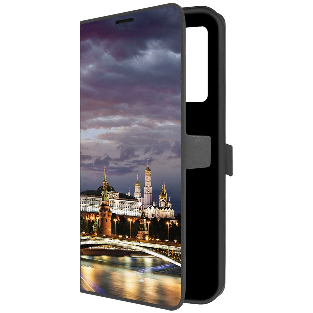 Чехол-книжка Krutoff Eco Book для Xiaomi Redmi Note 12 Pro 4G Россия, Московский Кремль 600016318396 черный