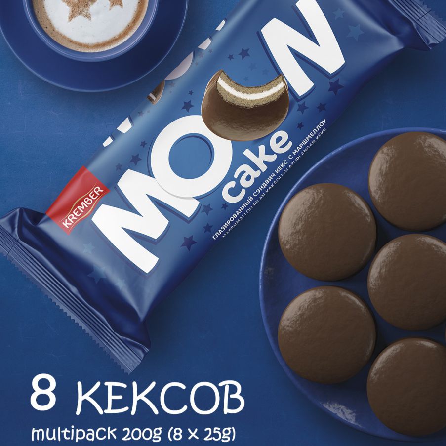 

Глазированный сэндвич кекс MOON CAKE какао с маршмеллоу, 8 шт х 25 г