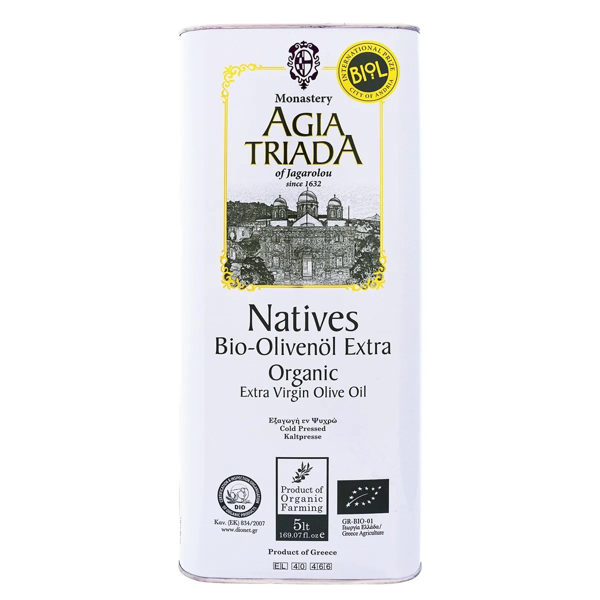 

Масло оливковое Agia Triada Extra Virgin Organic 5л