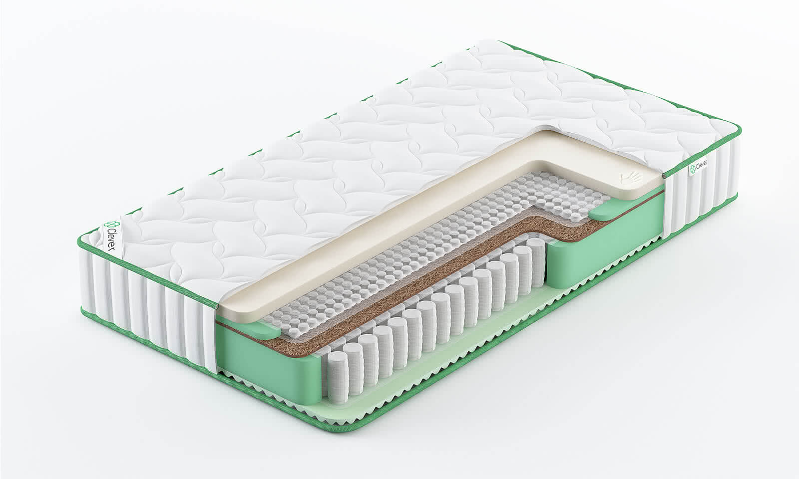 

Матрас Clever HybridTouch Max Hard 95x165, Белый, HybridTouch Max Hard