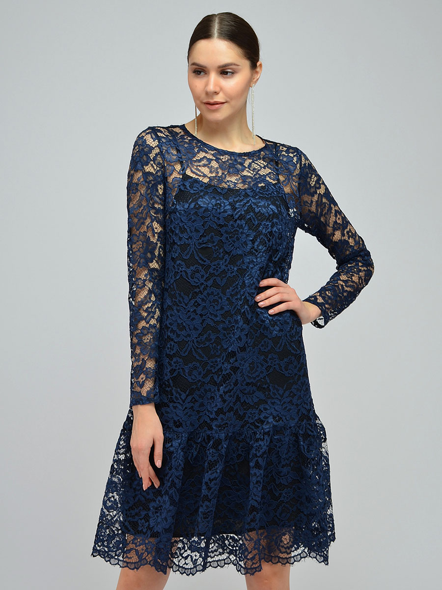 

Платье женское 1001dress VI00047DB синее 50 RU