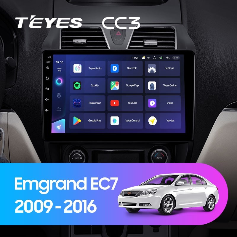 Штатная магнитола Teyes CC3 432 Geely Emgrand EC7 1 2009-2016 3540000₽