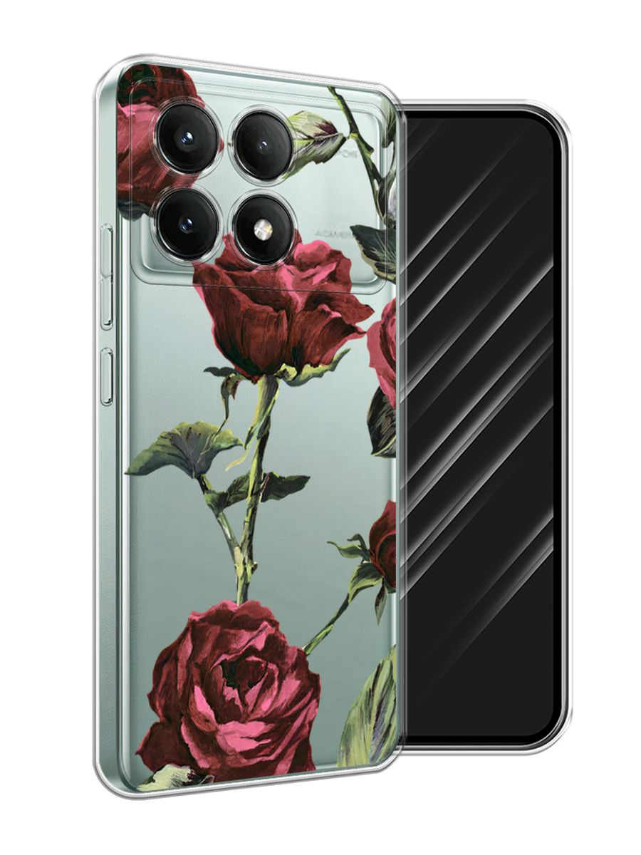 

Чехол Awog на Poco X6 PRO 5G "Бордовые розы фон", Бордовый, 320950-1