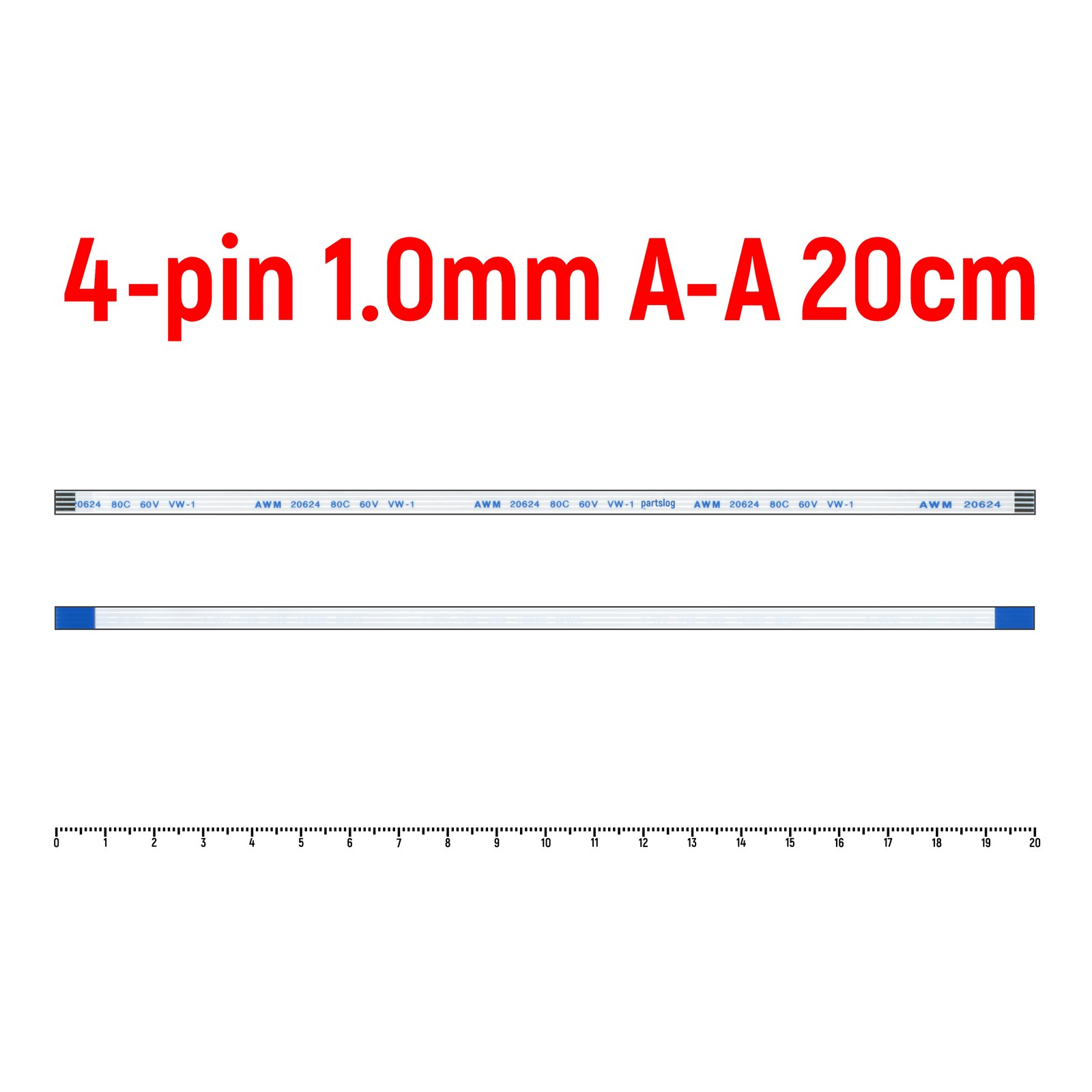 

Шлейф FFC 4-pin Шаг 1.0mm Длина 20cm