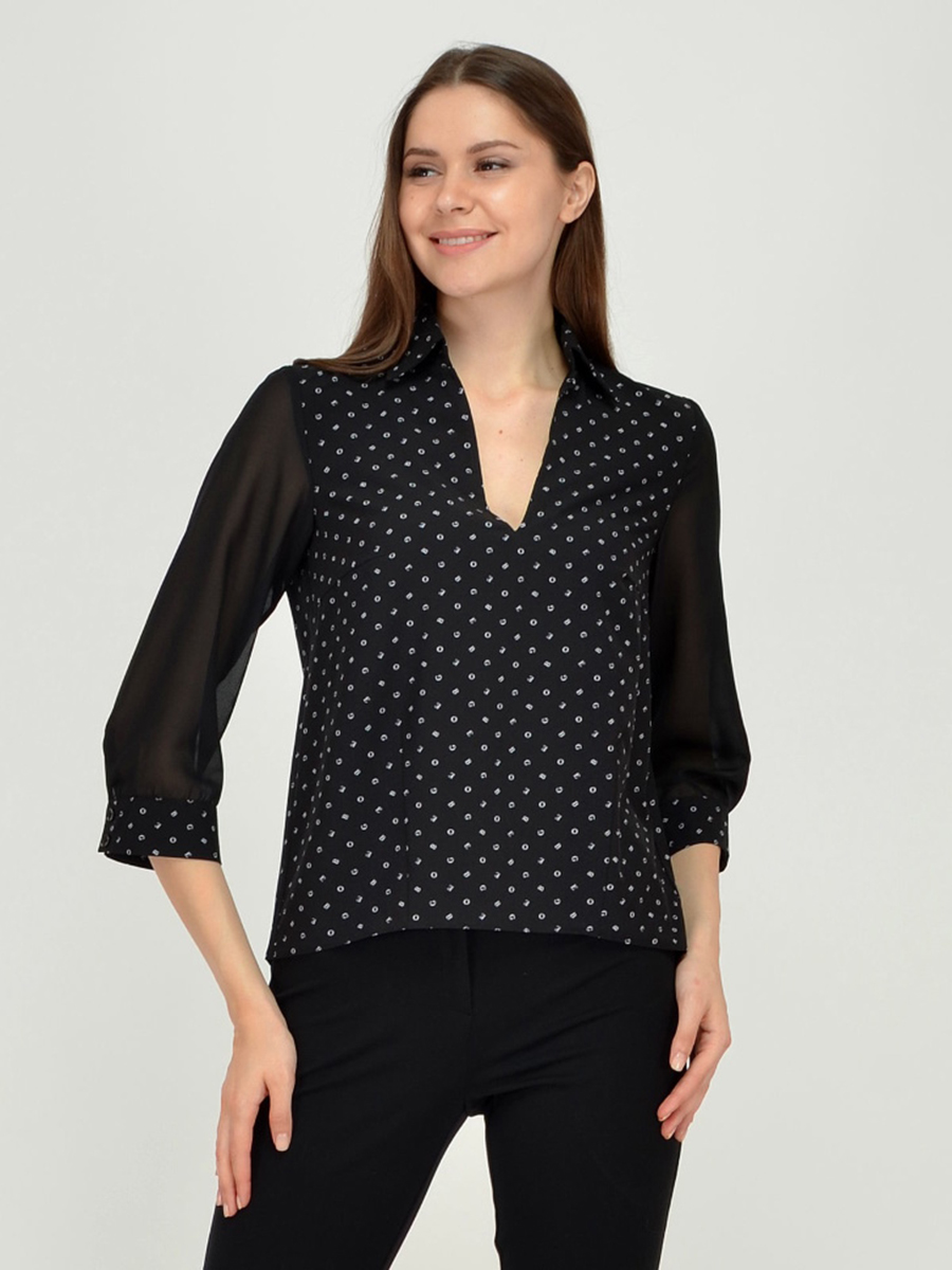 

Блуза женская 1001dress VI00063 черная 50 RU, VI00063