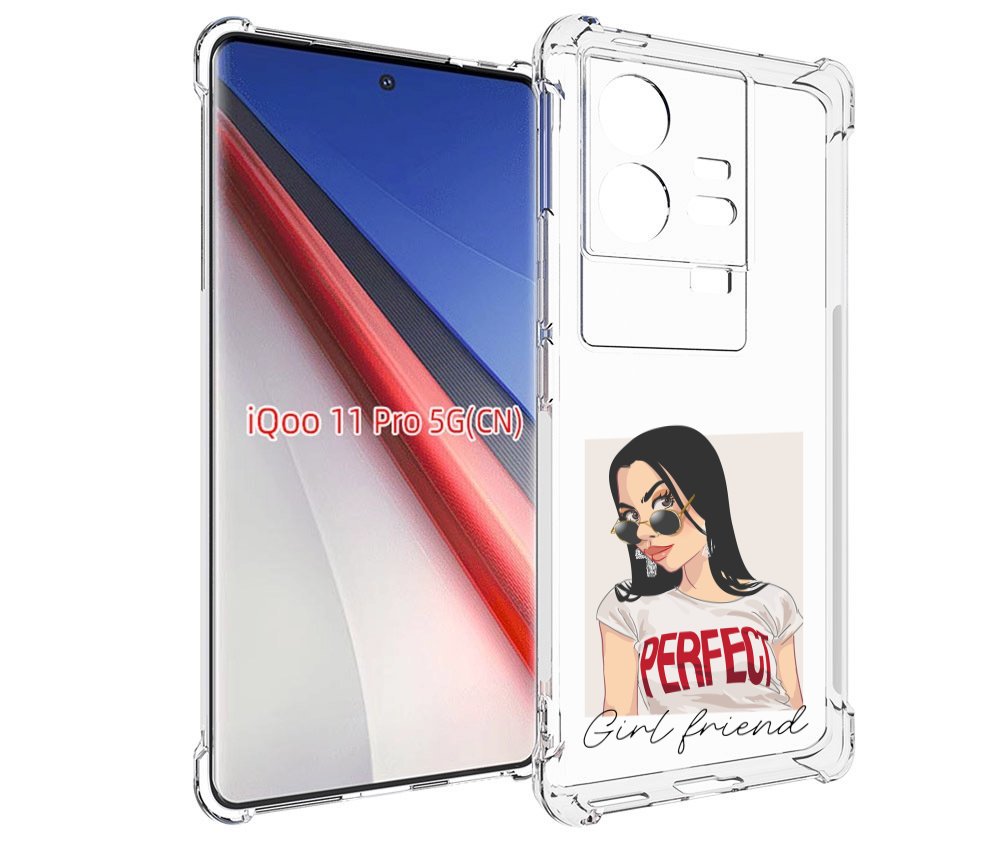 

Чехол бампер MyPads Девушка-с-сережками женский для Vivo iQOO 11..., Прозрачный, Tocco