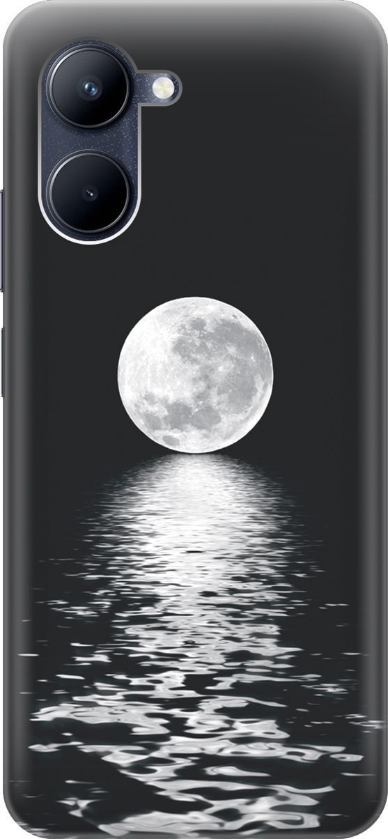 

Силиконовый чехол на realme C33 с принтом "Луна над морем", Белый;черный, 1574700