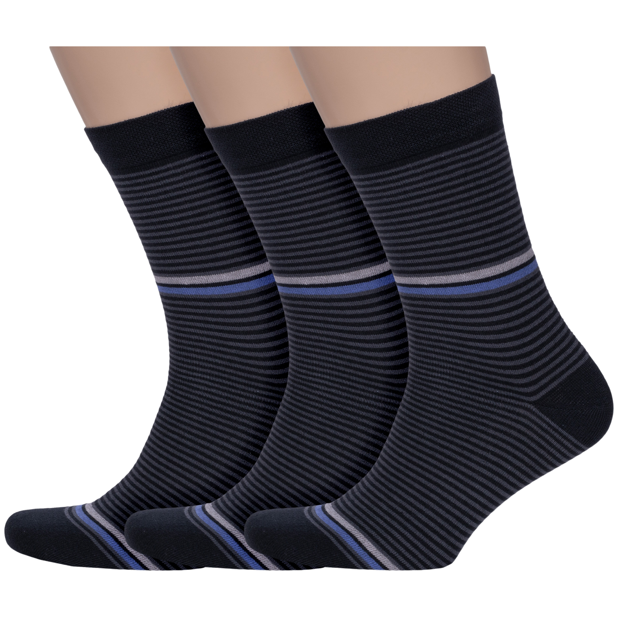 Комплект носков мужских VASILINA 3-1КМБГ черных 23-25, 3 пары