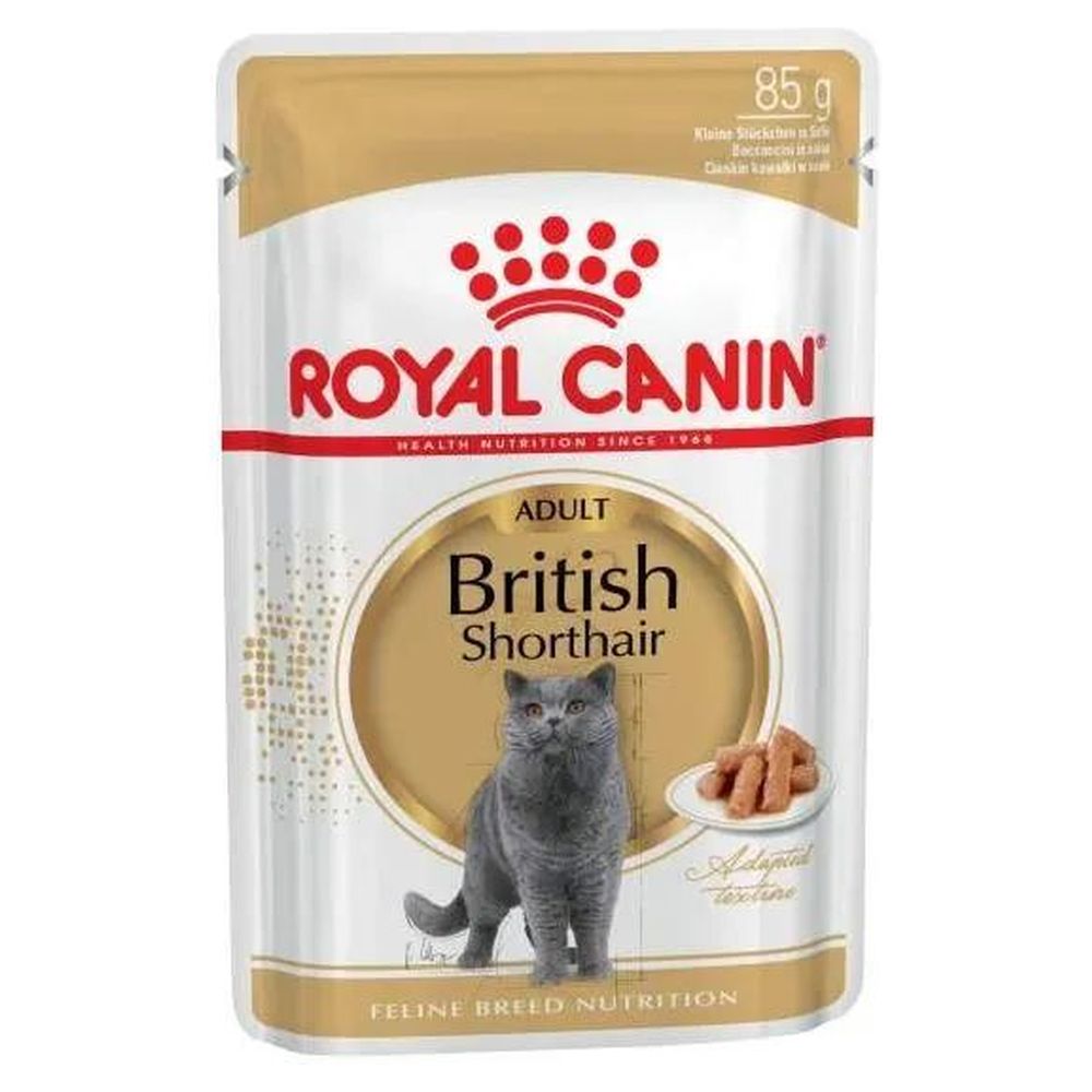 Влажный корм для кошек Royal Canin British Shorthair Adult с мясом рыбой и злаками, 85 г