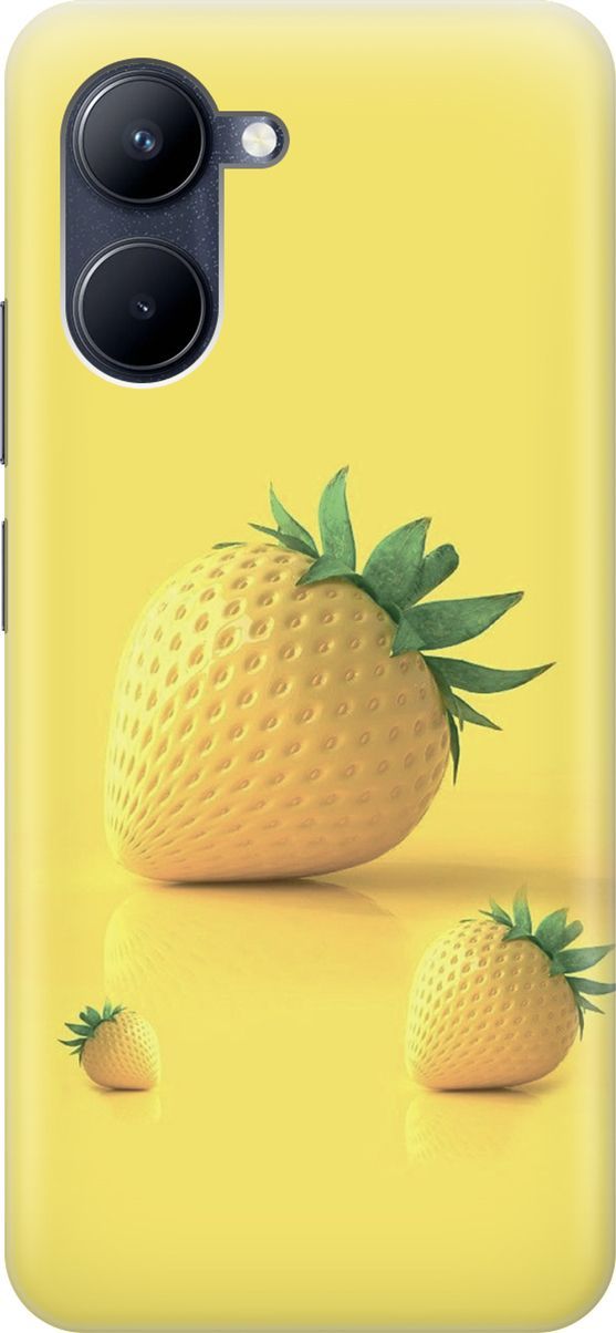 

Силиконовый чехол на realme C33 с принтом "Желтая клубника", Черный, 1574800