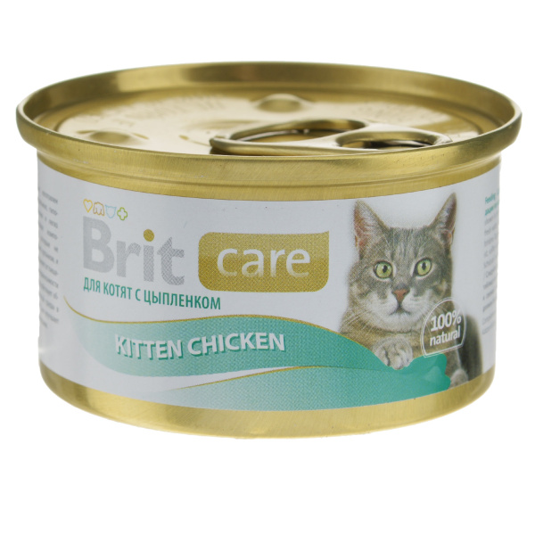 

Консервы для котят Brit Care с цыпленком, 24 шт по 80 г, Care
