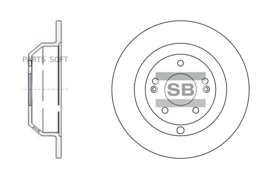 

Тормозной диск Sangsin brake комплект 1 шт. SD1072