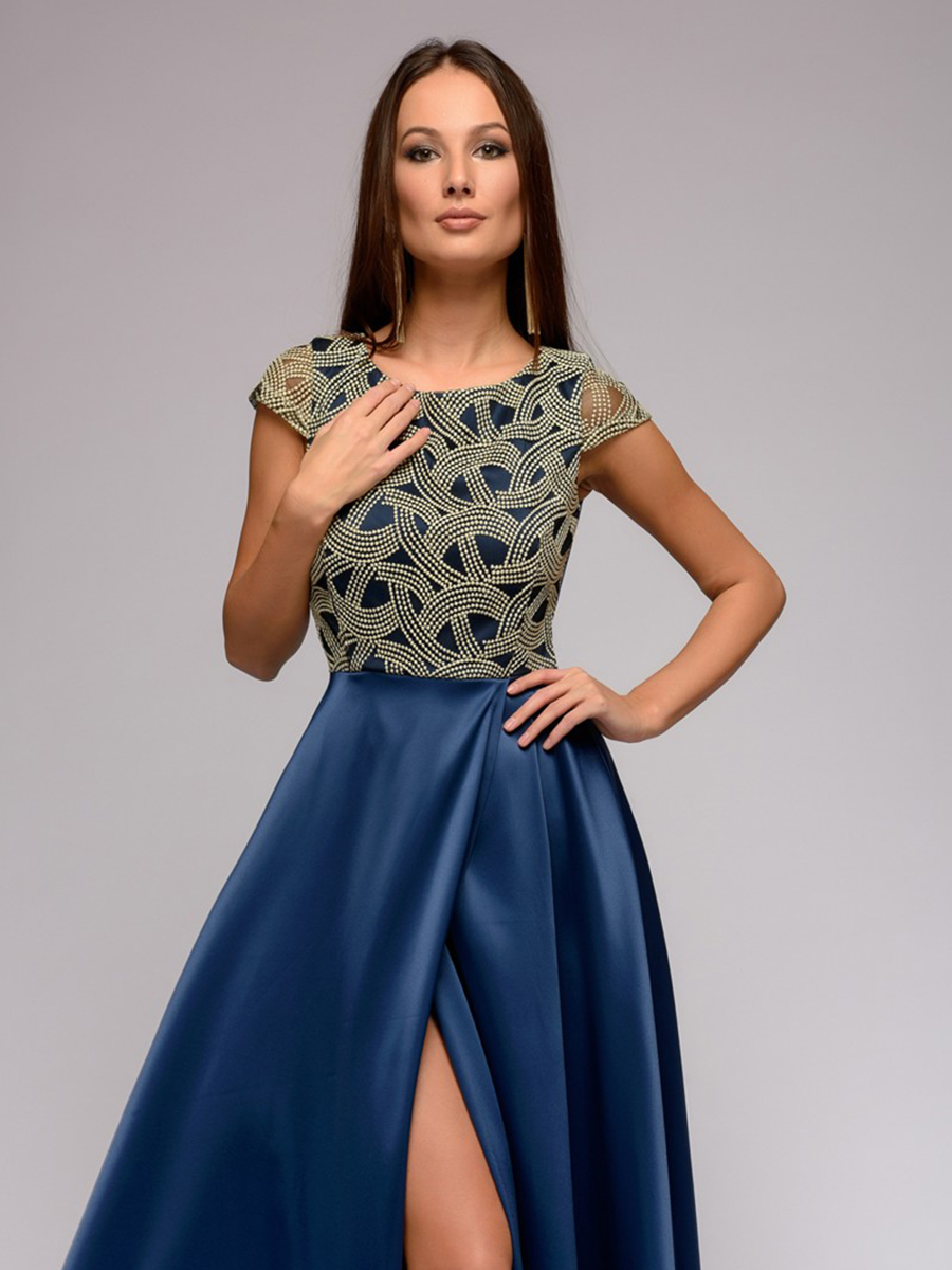 фото Платье женское 1001dress dm00952db синее 40 ru