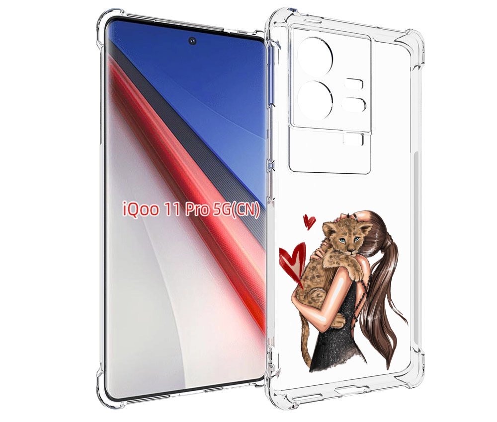 

Чехол бампер MyPads Кошачья-любовь для Vivo iQOO 11 Pro противоу..., Прозрачный, Tocco