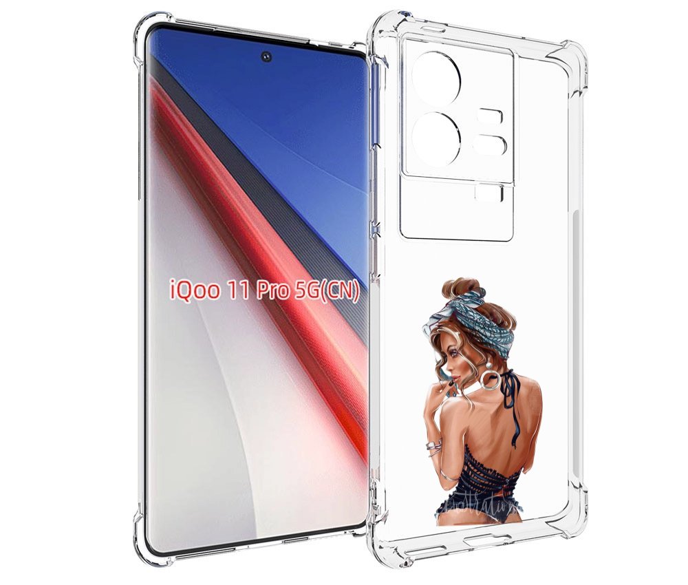 

Чехол бампер MyPads Красивая-дама женский для Vivo iQOO 11 Pro п..., Прозрачный, Tocco