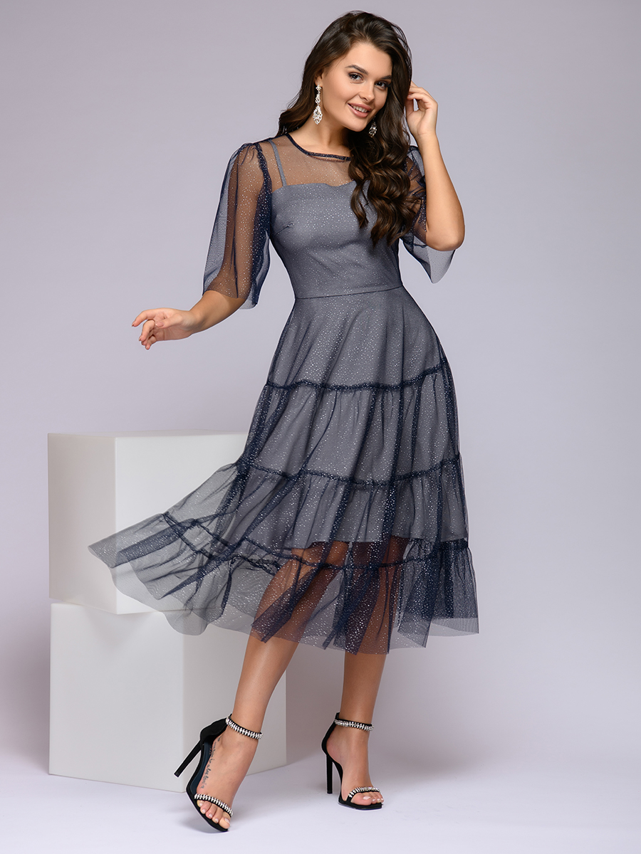 фото Платье женское 1001dress 0122001-02326bl синее 44 ru