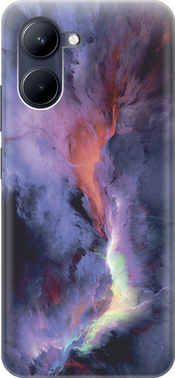 

Силиконовый чехол на realme C33 с принтом "Гром и молния", Фиолетовый;черный, 1574700