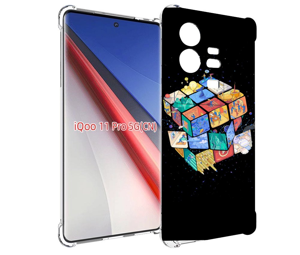 

Чехол бампер MyPads Кубик-Рубика для Vivo iQOO 11 Pro противоуда..., Прозрачный, Tocco