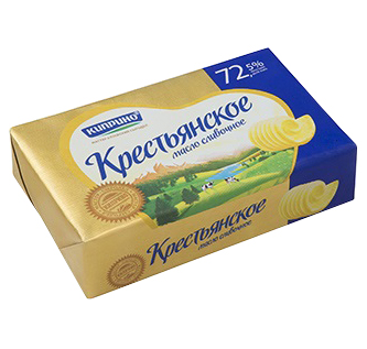 фото Сладкосливочное масло киприно крестьянское 72,5% бзмж 400 г