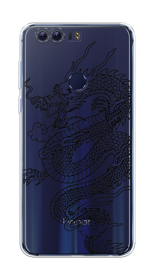 

Чехол на Honor 8 "Большой китайский дракон", Черный;серый, 60950-1