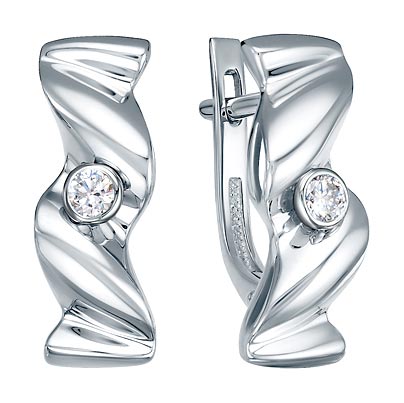 

Серьги из белого золота с бриллиантом Ювелирные традиции S212-6117, S212-6117