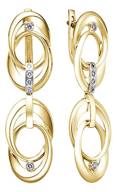 

Серьги из желтого золота с бриллиантом Ювелирные традиции S312-6160, S312-6160