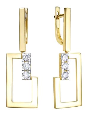 

Серьги из желтого золота с бриллиантом Ювелирные традиции S312-6197, S312-6197