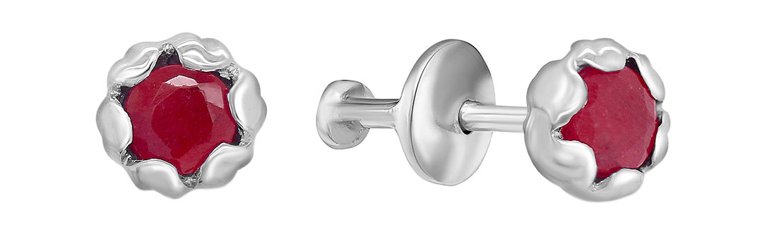 

Серьги-пусеты из серебра с рубином Серебро России S6-642R415-1049999, S6-642R415-1049999