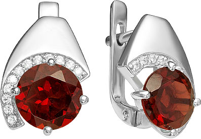 

Серьги из серебра с гранатом/фианитом Ювелирные традиции S620-4138Gr, S620-4138Gr