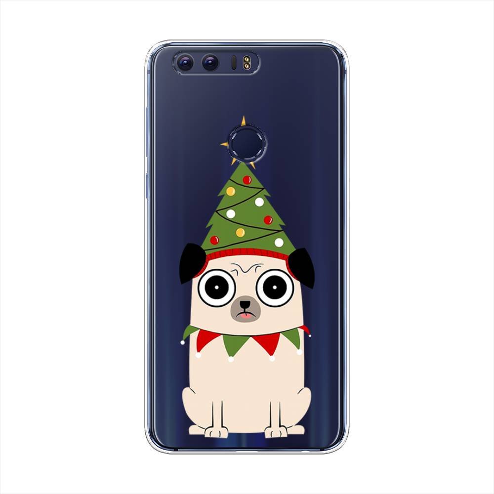 

Чехол на Honor 8 "Собачка с ёлочкой", Бежевый;красный;зеленый, 60950-1