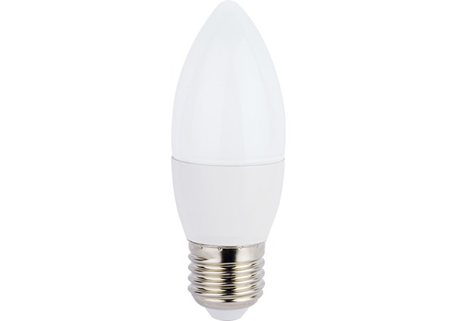 фото Лампа светодиодная ecola candle led 8,0w 220v e27 4000k свеча (композит) 100x37, c7lv80elc