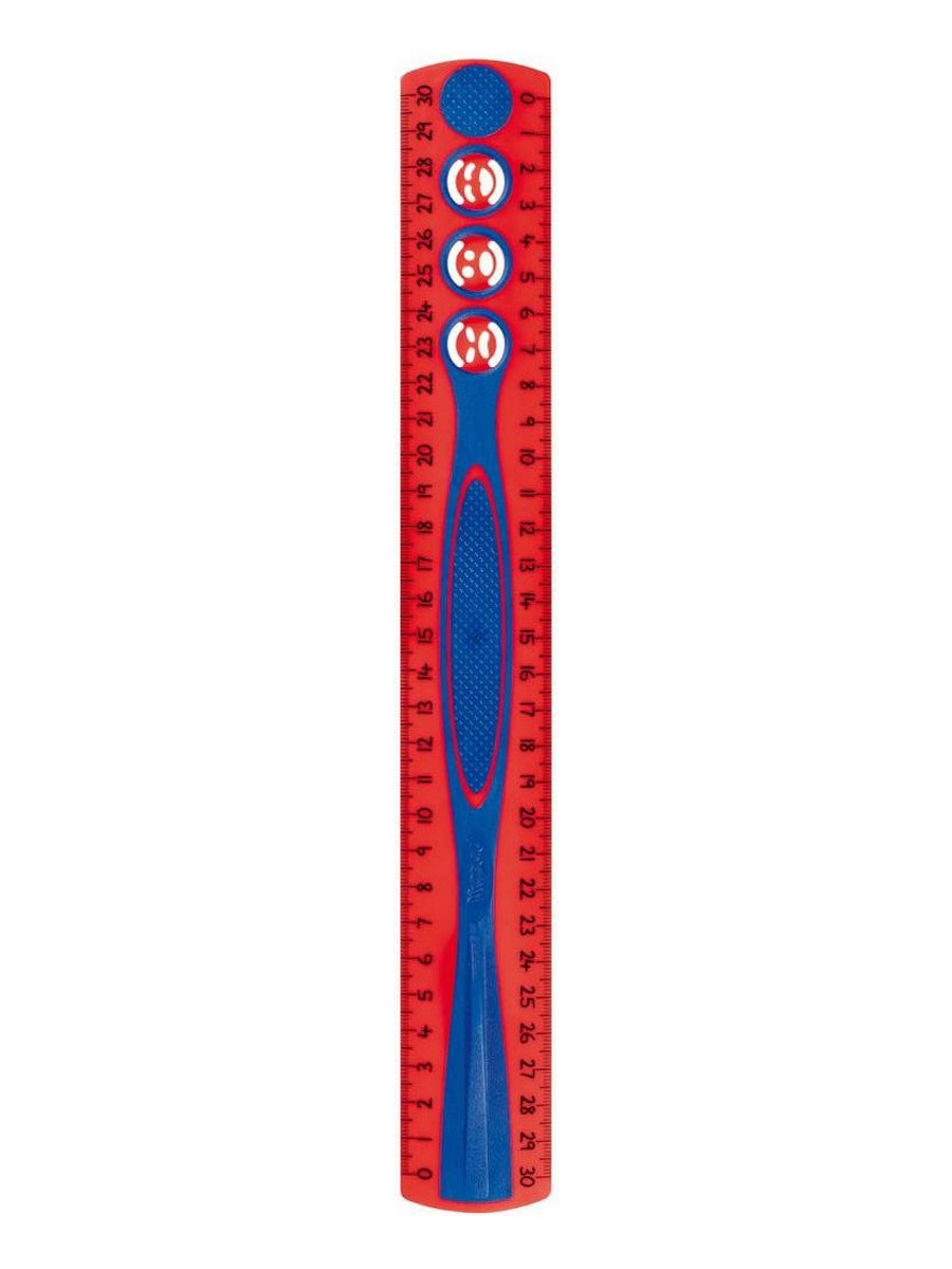 

Линейка двухсторонняя и держателем 30см MAPED Kidy Grip, красно-синяя 278610/красн-син, KIDY GRIP