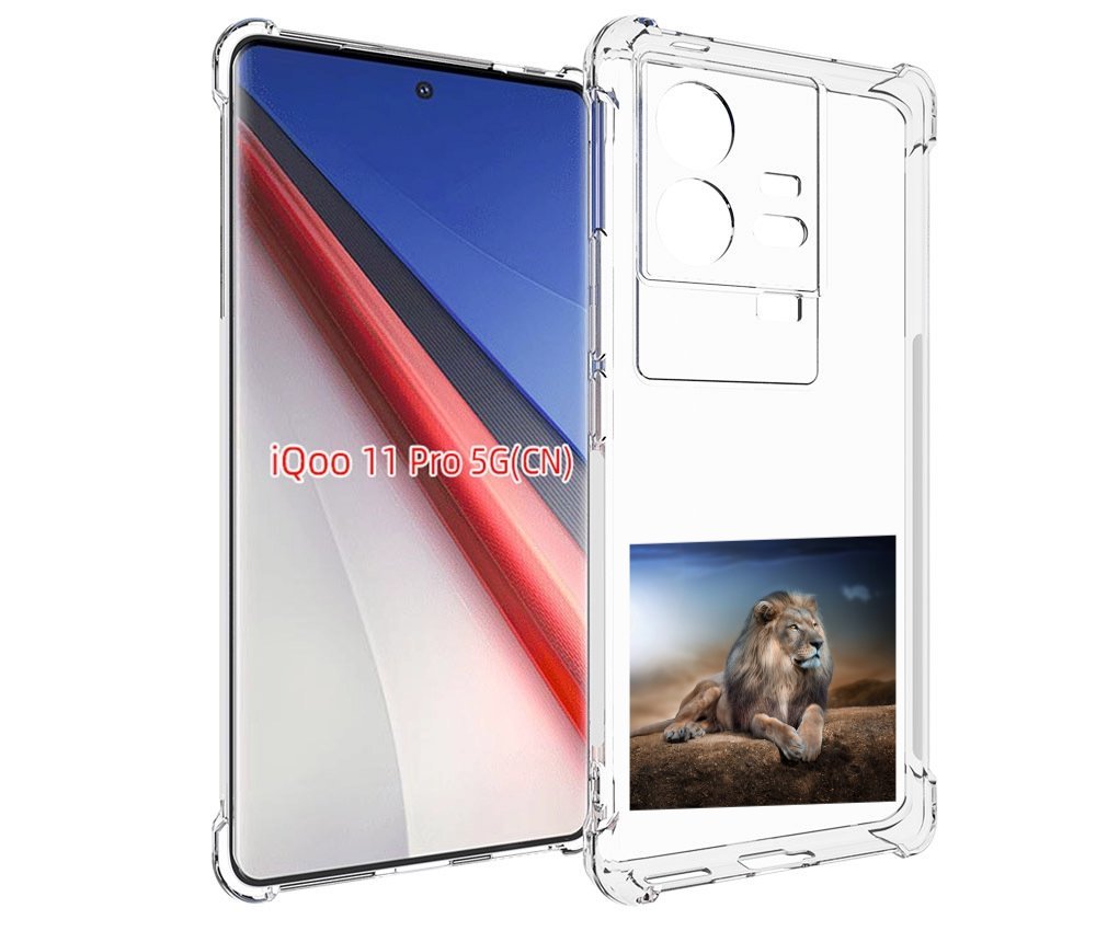 

Чехол бампер MyPads Лев-наблюдает для Vivo iQOO 11 Pro противоуд..., Прозрачный, Tocco