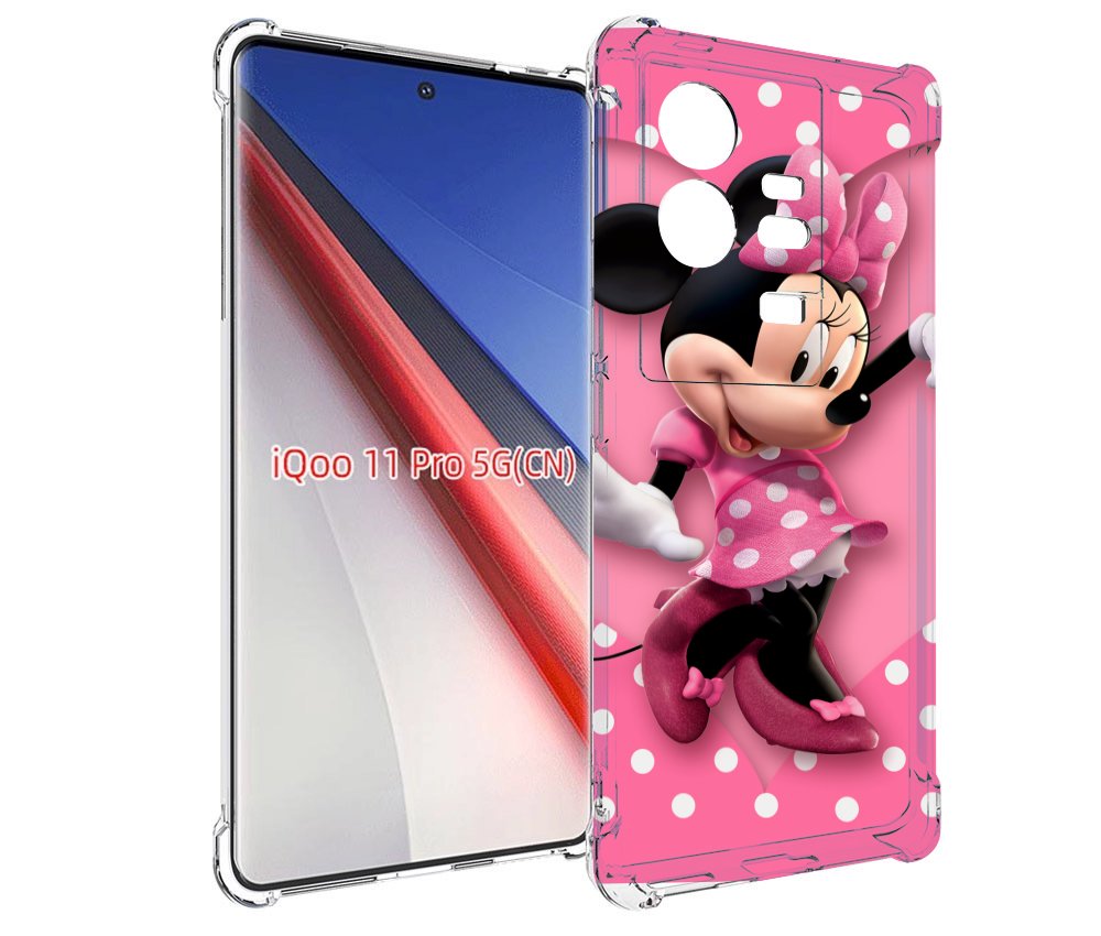 

Чехол бампер MyPads Минни-Маус-в-сердце женский для Vivo iQOO 11..., Прозрачный, Tocco