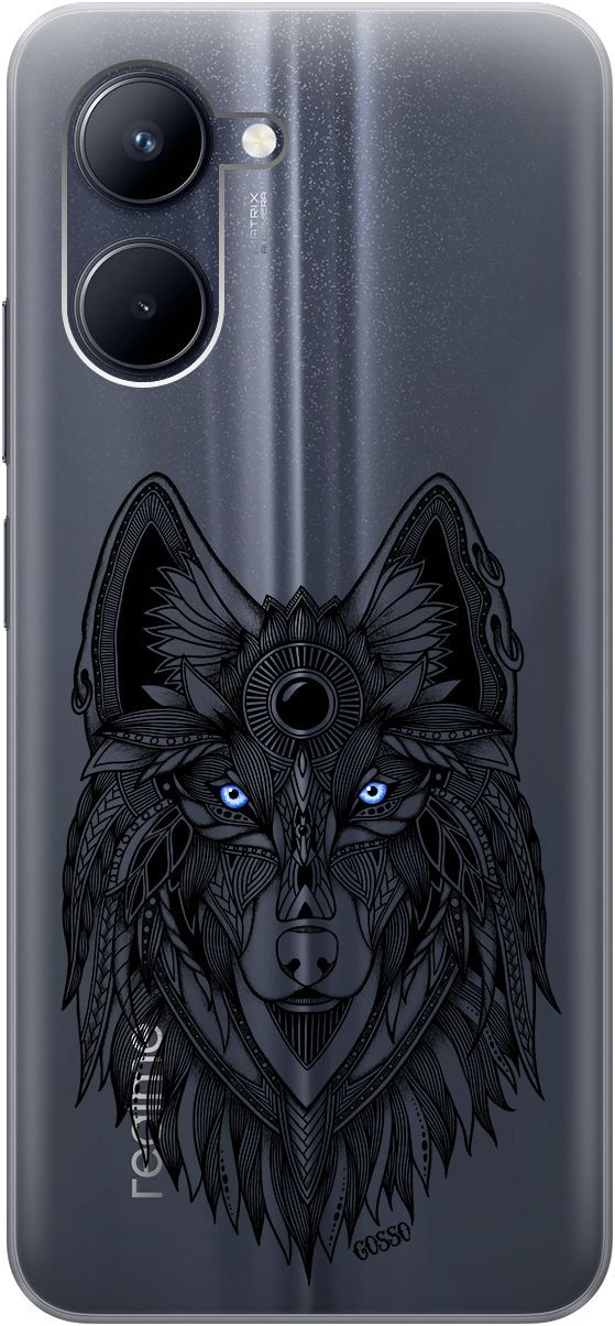 

Силиконовый чехол на realme C33 с 3D принтом "Grand Wolf" прозрачный, Прозрачный;голубой, 1575000