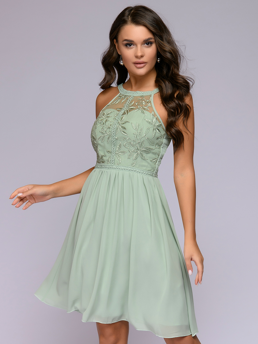 фото Платье женское 1001dress 0122001-30108 зеленое 50 ru