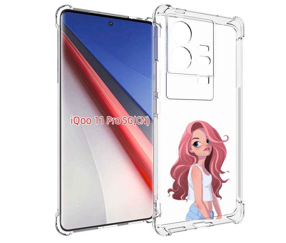 

Чехол бампер MyPads Мультяшный-арт-девушки женский для Vivo iQOO..., Прозрачный, Tocco