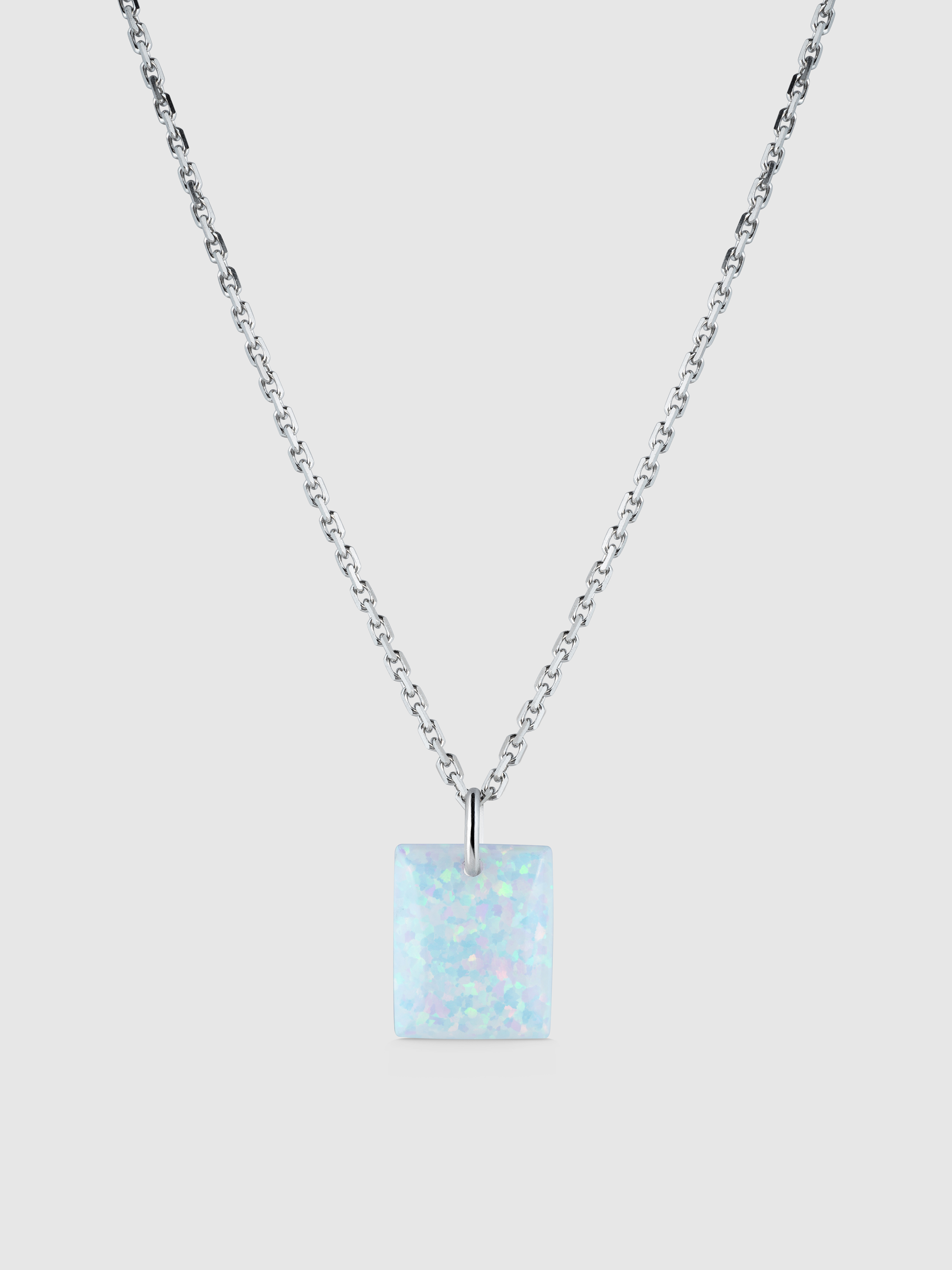 

Колье из серебра 45 см Sky Jewells 123, опал искусственный, 123