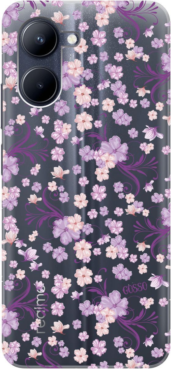 

Силиконовый чехол на realme C33 с 3D принтом "Lilac Flowers" прозрачный, Прозрачный;фиолетовый, 1575000