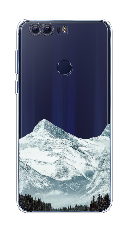 

Чехол на Honor 8 "Горы арт 1", Белый;зеленый, 60950-2