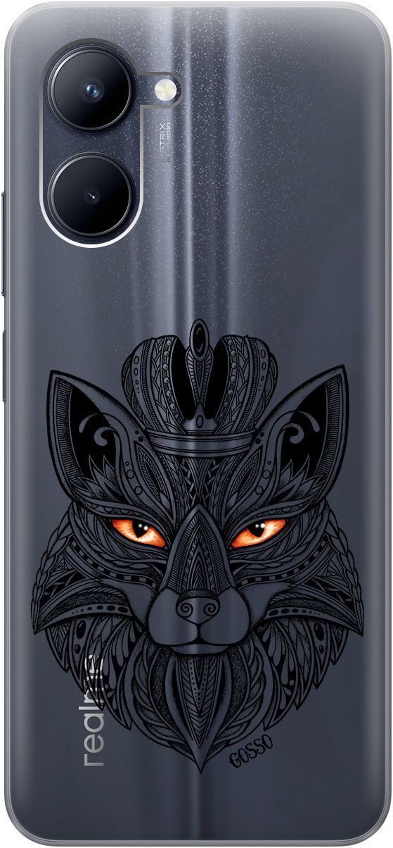 

Силиконовый чехол на realme C33 с 3D принтом "Fox Queen" прозрачный, Прозрачный;серый, 1575000
