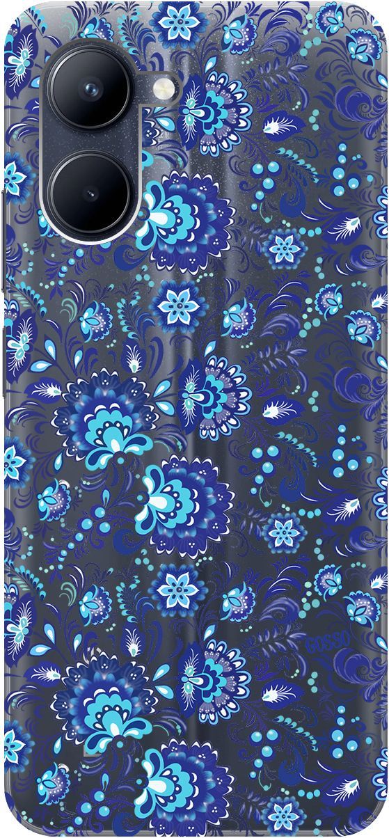 

Силиконовый чехол на realme C33 с 3D принтом "Gzhel" прозрачный, Прозрачный;голубой, 1575000